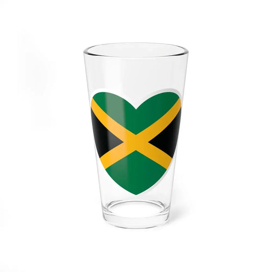 Heart Flag of Jamaica - Pint Glass 16oz 16oz - Go Mug Yourself