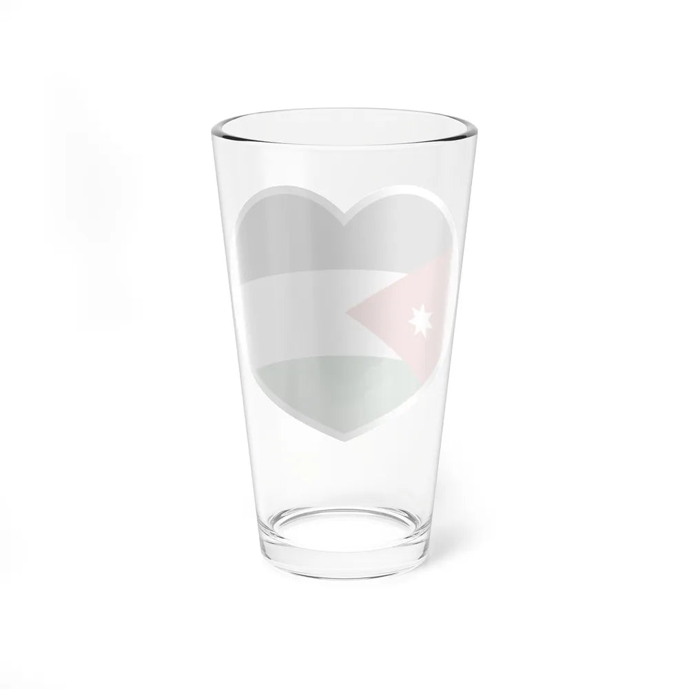 Heart Flag of Jordan - Pint Glass 16oz-Go Mug Yourself