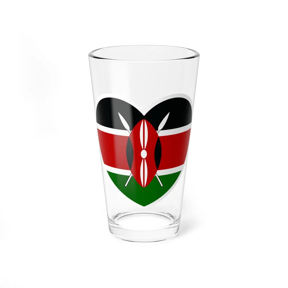 Heart Flag of Kenya - Pint Glass 16oz-16oz-Go Mug Yourself