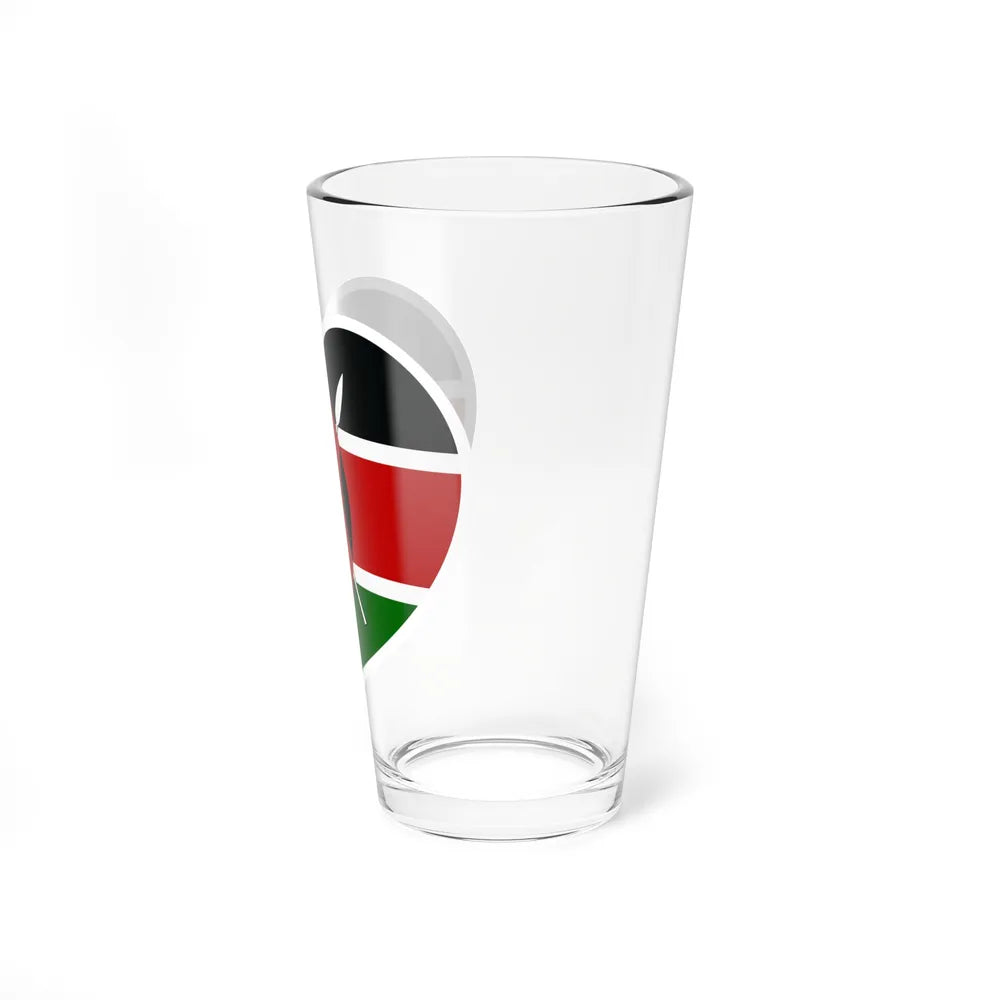 Heart Flag of Kenya - Pint Glass 16oz-Go Mug Yourself