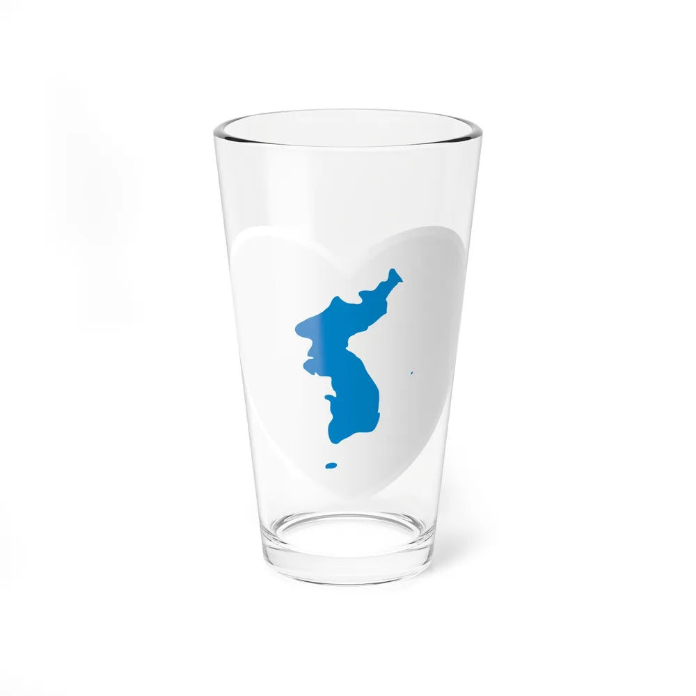 Heart Flag of Korea Unification - Pint Glass 16oz-16oz-Go Mug Yourself