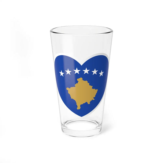 Heart Flag of Kosovo - Pint Glass 16oz-16oz-Go Mug Yourself