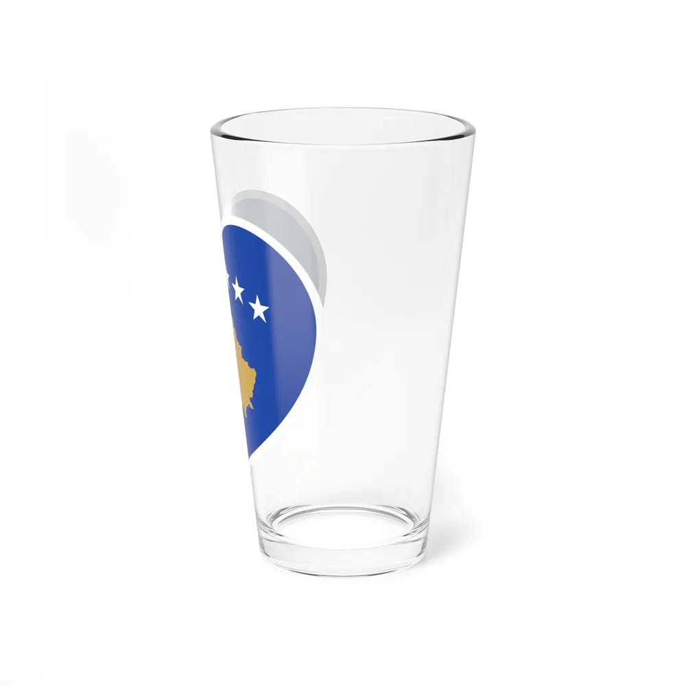 Heart Flag of Kosovo - Pint Glass 16oz-Go Mug Yourself