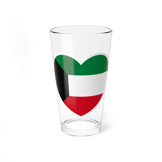 Heart Flag of Kuwait - Pint Glass 16oz-16oz-Go Mug Yourself