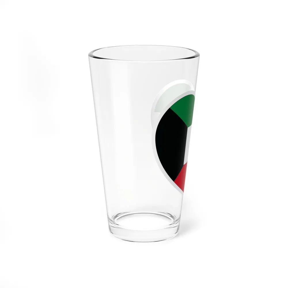 Heart Flag of Kuwait - Pint Glass 16oz-Go Mug Yourself