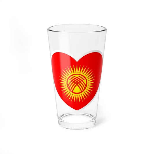 Heart Flag of Kyrgyzstan - Pint Glass 16oz-16oz-Go Mug Yourself