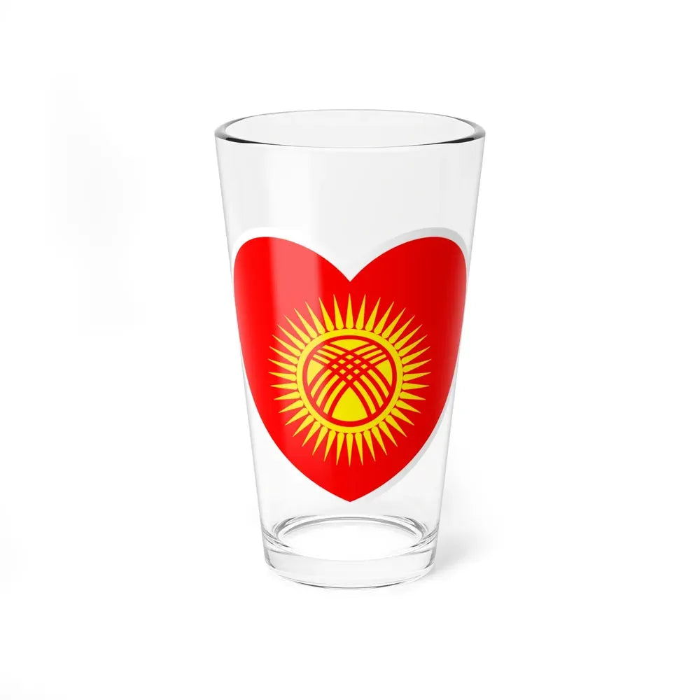 Heart Flag of Kyrgyzstan - Pint Glass 16oz 16oz - Go Mug Yourself