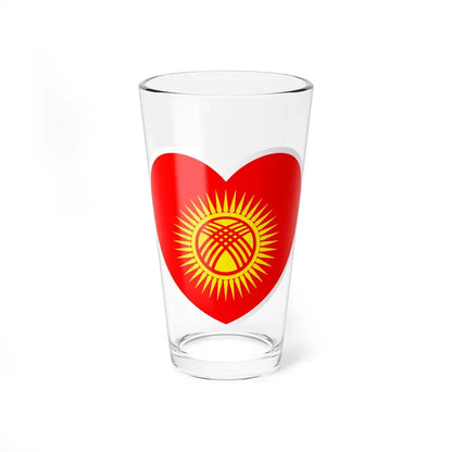 Heart Flag of Kyrgyzstan - Pint Glass 16oz 16oz - Go Mug Yourself