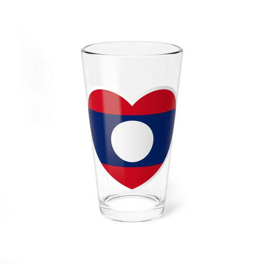 Heart Flag of Laos - Pint Glass 16oz 16oz - Go Mug Yourself