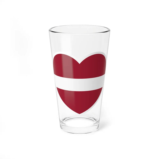 Heart Flag of Latvia - Pint Glass 16oz-16oz-Go Mug Yourself