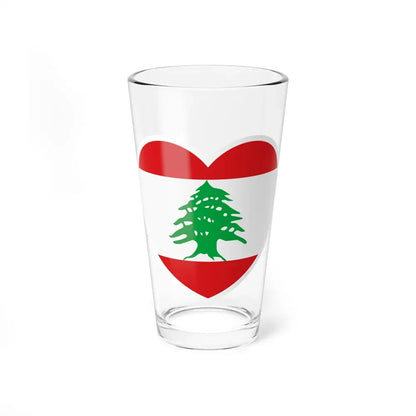 Heart Flag of Lebanon - Pint Glass 16oz 16oz - Go Mug Yourself