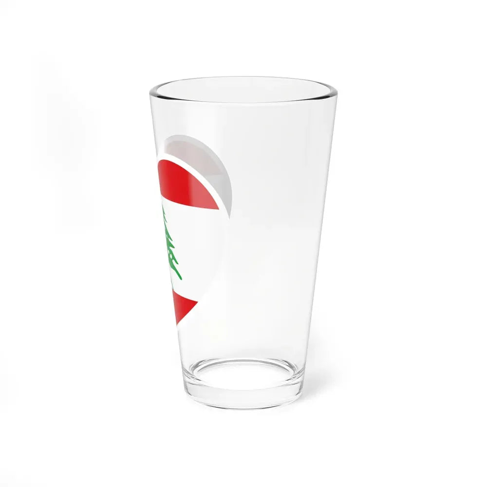 Heart Flag of Lebanon - Pint Glass 16oz - Go Mug Yourself