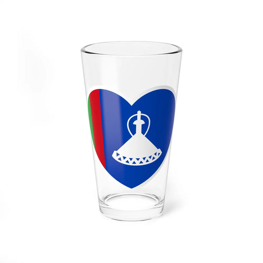 Heart Flag of Lesotho 1966-1987 - Pint Glass 16oz-16oz-Go Mug Yourself