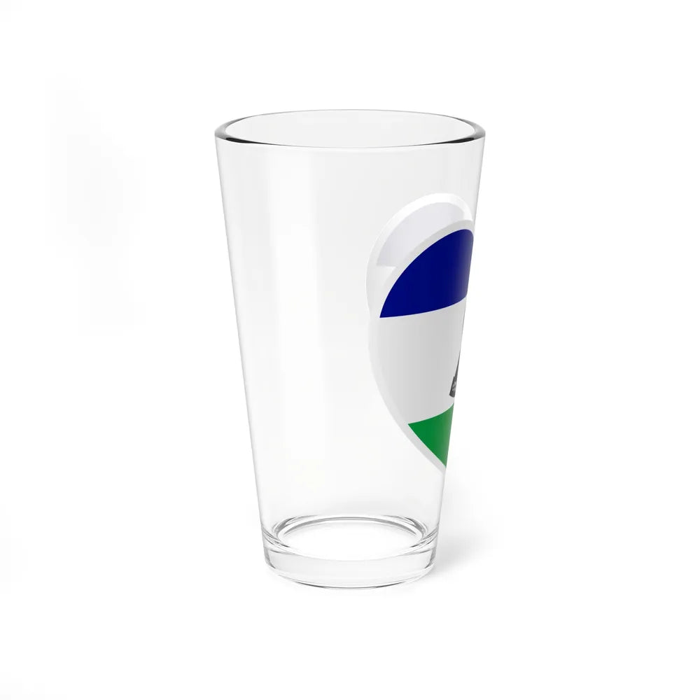 Heart Flag of Lesotho - Pint Glass 16oz-Go Mug Yourself