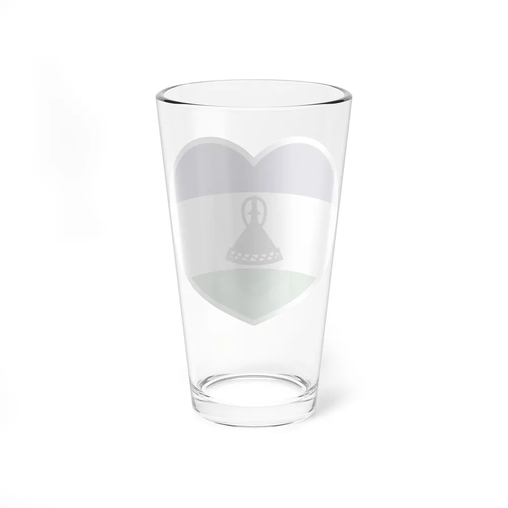 Heart Flag of Lesotho - Pint Glass 16oz-Go Mug Yourself