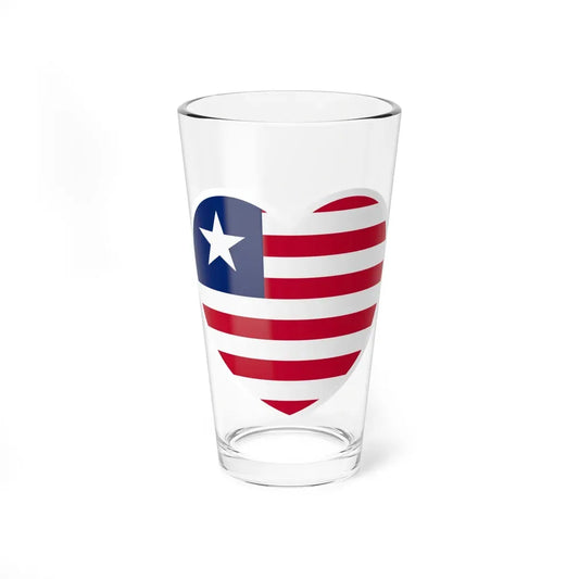 Heart Flag of Liberia - Pint Glass 16oz 16oz - Go Mug Yourself