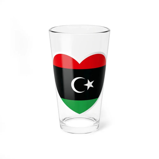 Heart Flag of Libya - Pint Glass 16oz 16oz - Go Mug Yourself