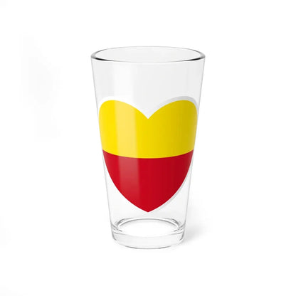 Heart Flag of Liechtenstein 1719-1852 - Pint Glass 16oz 16oz - Go Mug Yourself