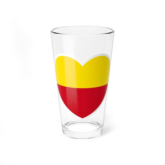 Heart Flag of Liechtenstein 1719-1852 - Pint Glass 16oz 16oz - Go Mug Yourself