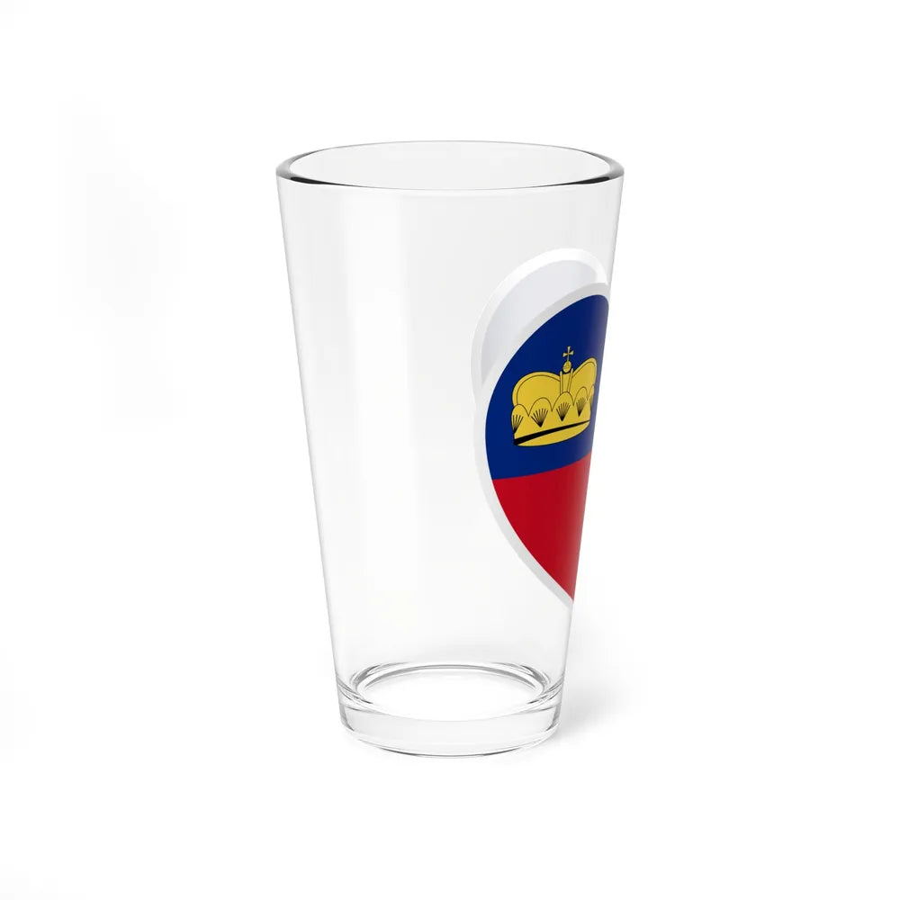 Heart Flag of Liechtenstein 1937-1982 - Pint Glass 16oz-Go Mug Yourself