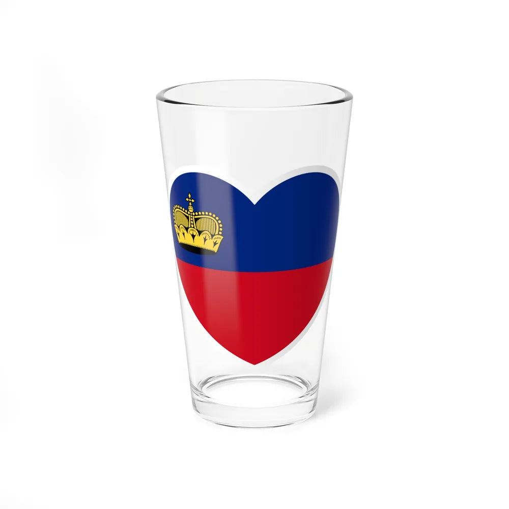 Heart Flag of Liechtenstein - Pint Glass 16oz-16oz-Go Mug Yourself