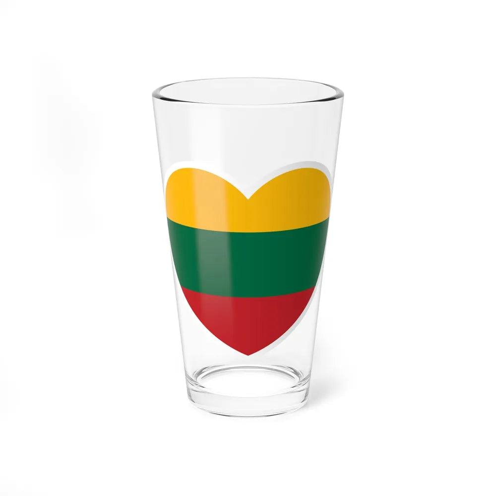 Heart Flag of Lithuania - Pint Glass 16oz-16oz-Go Mug Yourself