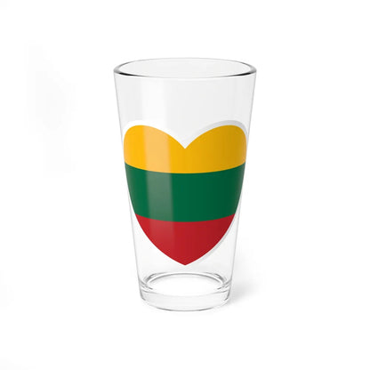 Heart Flag of Lithuania - Pint Glass 16oz-16oz-Go Mug Yourself