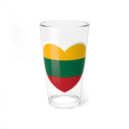 Heart Flag of Lithuania - Pint Glass 16oz 16oz - Go Mug Yourself