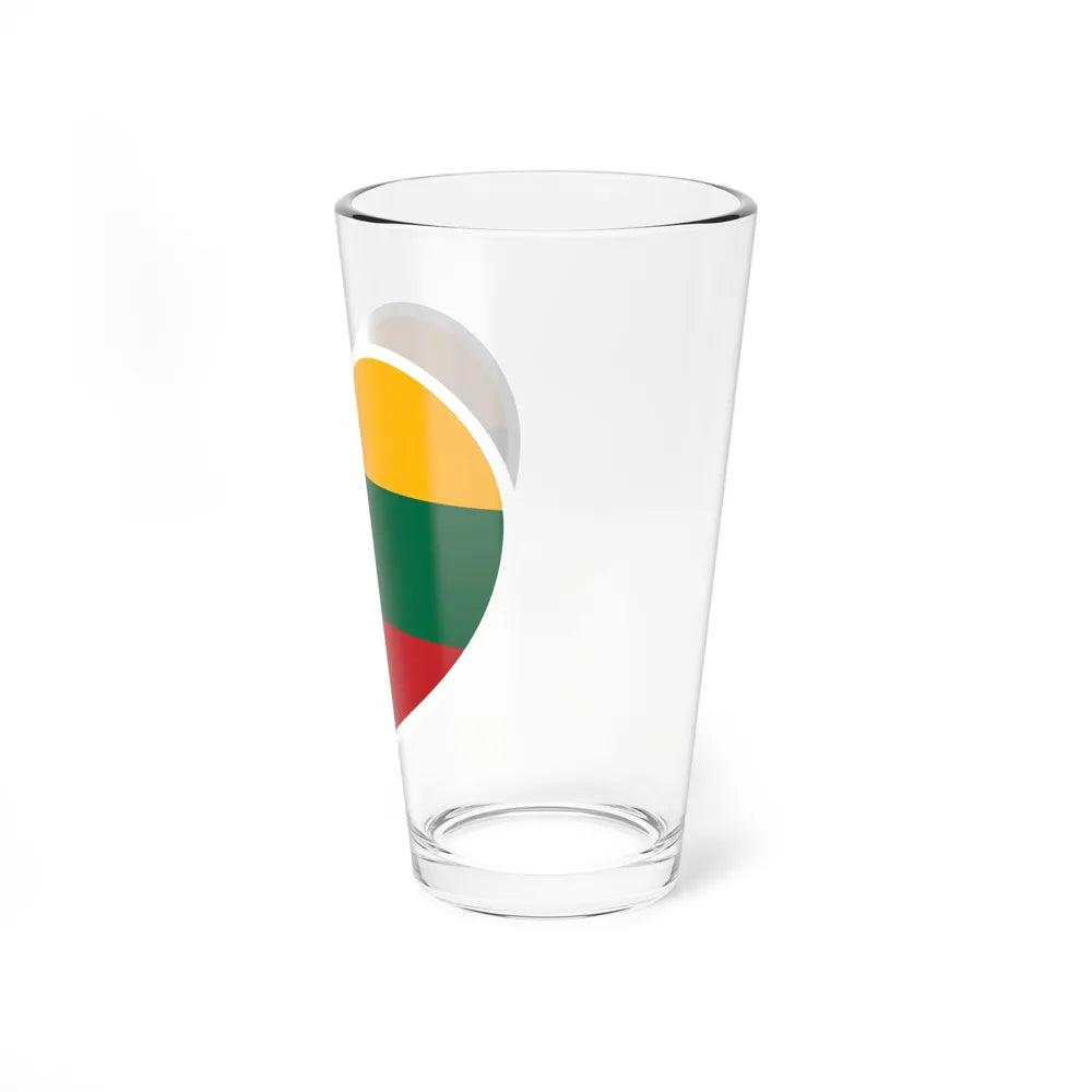 Heart Flag of Lithuania - Pint Glass 16oz-Go Mug Yourself