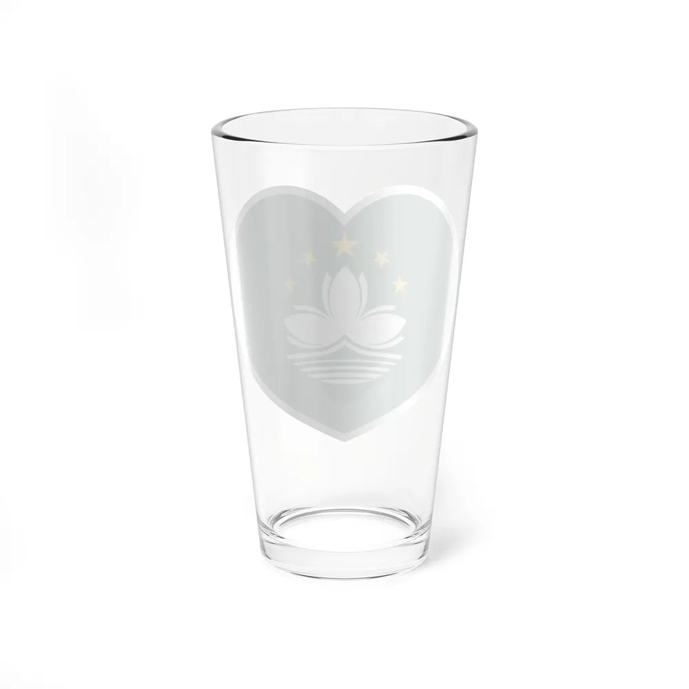 Heart Flag of Macau - Pint Glass 16oz-Go Mug Yourself