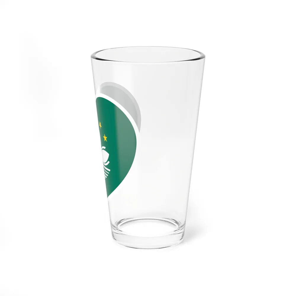 Heart Flag of Macau - Pint Glass 16oz-Go Mug Yourself