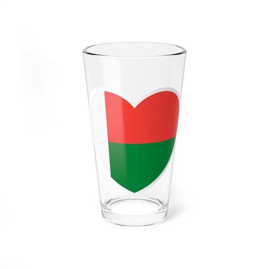 Heart Flag of Madagascar - Pint Glass 16oz-16oz-Go Mug Yourself