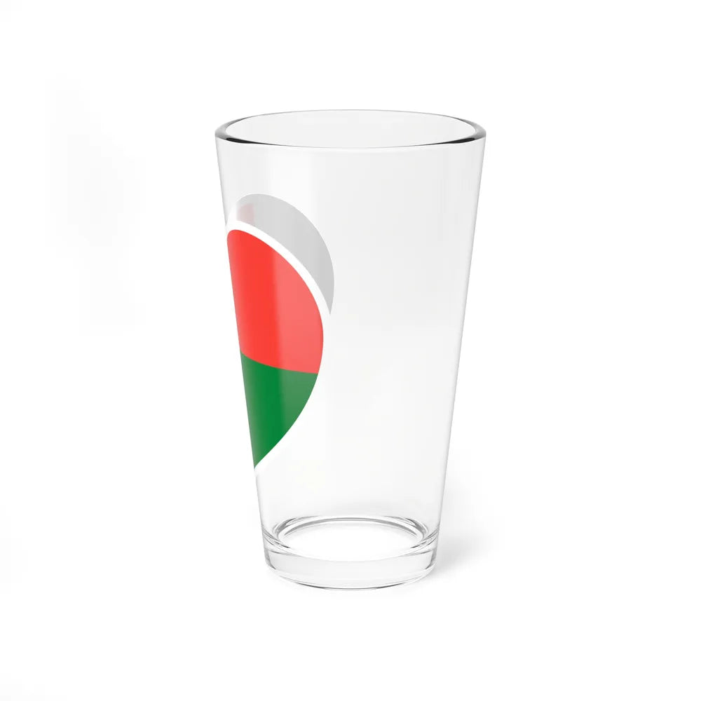 Heart Flag of Madagascar - Pint Glass 16oz-Go Mug Yourself