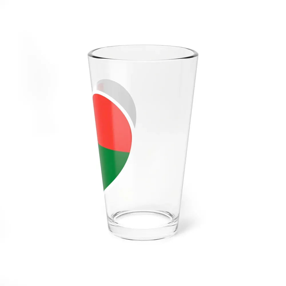 Heart Flag of Madagascar - Pint Glass 16oz - Go Mug Yourself