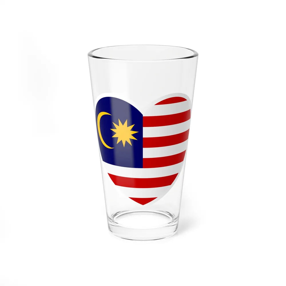 Heart Flag of Malaya - Pint Glass 16oz-16oz-Go Mug Yourself