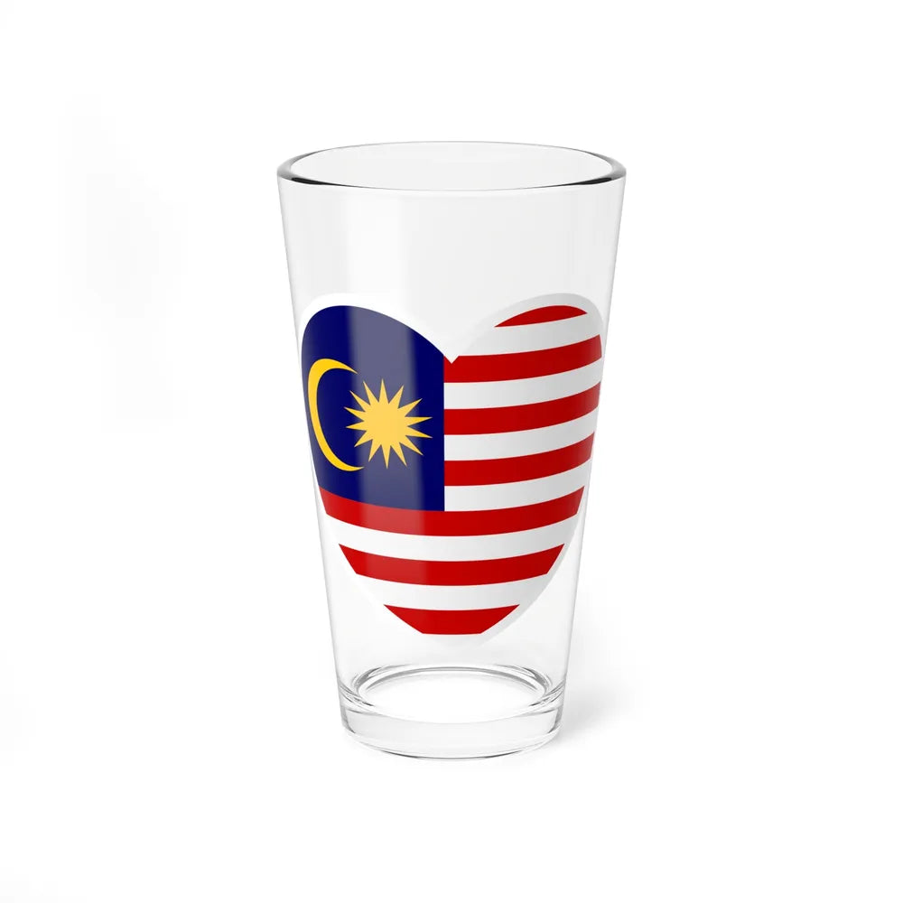 Heart Flag of Malaysia - Pint Glass 16oz-16oz-Go Mug Yourself