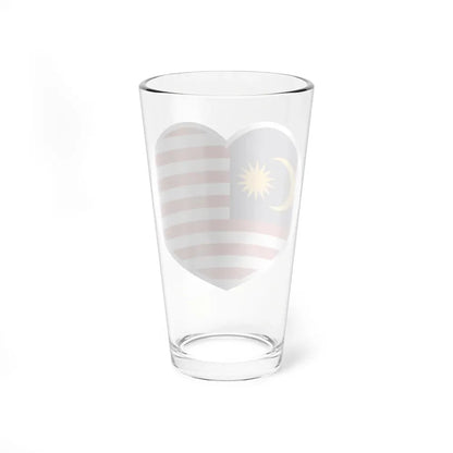 Heart Flag of Malaysia - Pint Glass 16oz - Go Mug Yourself