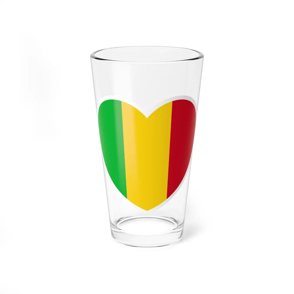 Heart Flag of Mali - Pint Glass 16oz-16oz-Go Mug Yourself