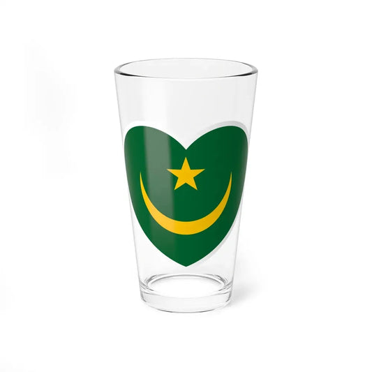 Heart Flag of Mauritania 1959-2017 - Pint Glass 16oz 16oz - Go Mug Yourself
