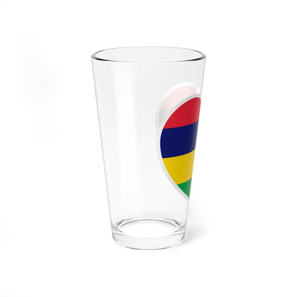 Heart Flag of Mauritius - Pint Glass 16oz-Go Mug Yourself