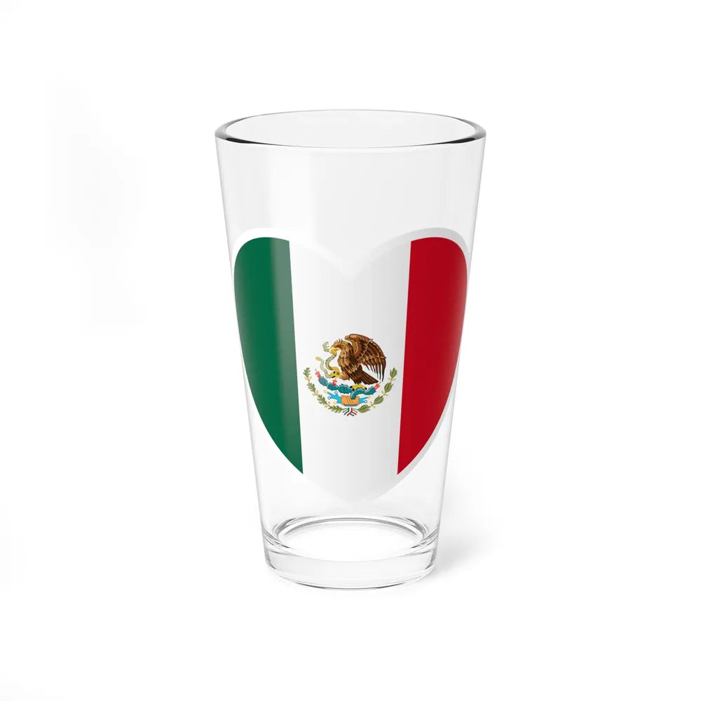 Heart Flag of Mexico - Pint Glass 16oz-16oz-Go Mug Yourself