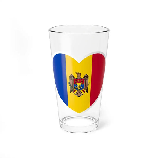 Heart Flag of Moldova - Pint Glass 16oz 16oz - Go Mug Yourself