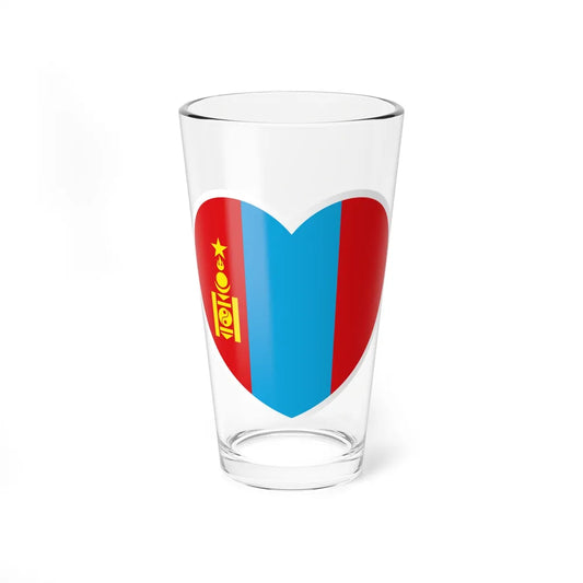 Heart Flag of Mongolia 1945-1992 - Pint Glass 16oz-16oz-Go Mug Yourself