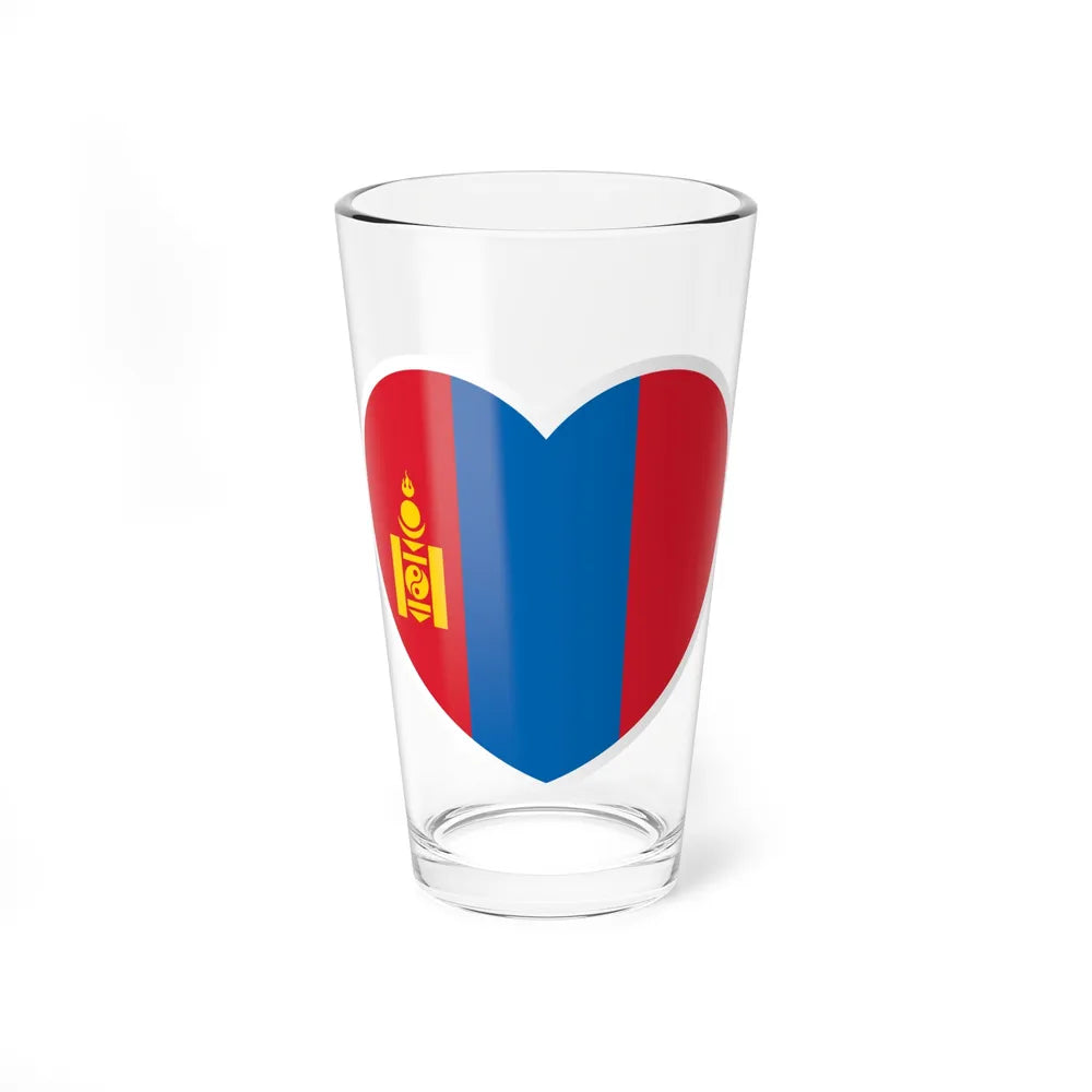 Heart Flag of Mongolia - Pint Glass 16oz-16oz-Go Mug Yourself