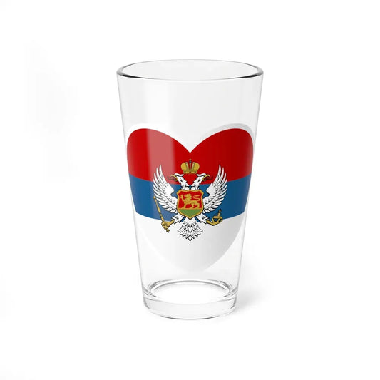 Heart Flag of Montenegro 1905-1918 - Pint Glass 16oz 16oz - Go Mug Yourself