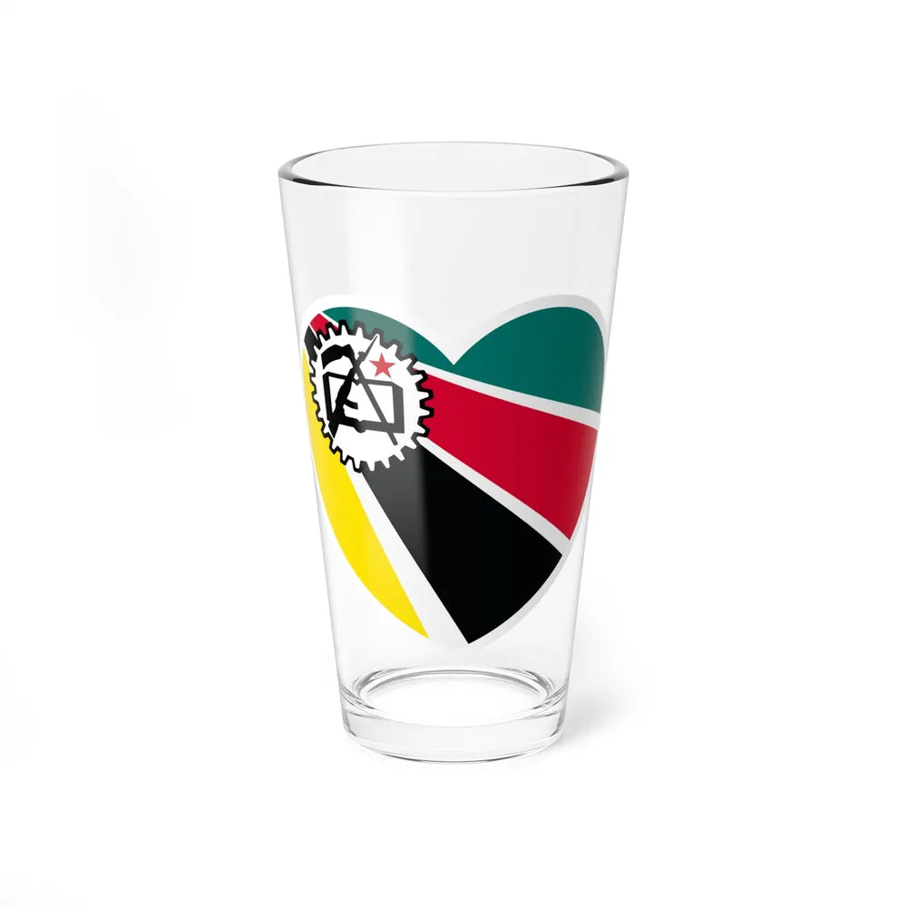 Heart Flag of Mozambique 1975-1983 - Pint Glass 16oz-16oz-Go Mug Yourself