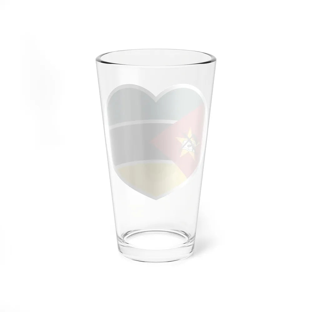 Heart Flag of Mozambique - Pint Glass 16oz-Go Mug Yourself