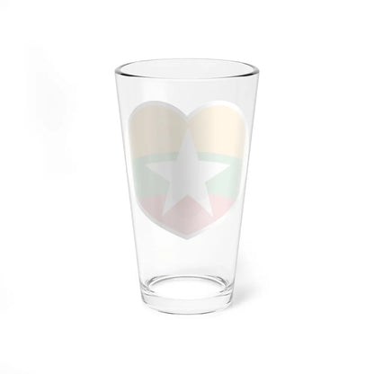 Heart Flag of Myanmar - Pint Glass 16oz-Go Mug Yourself