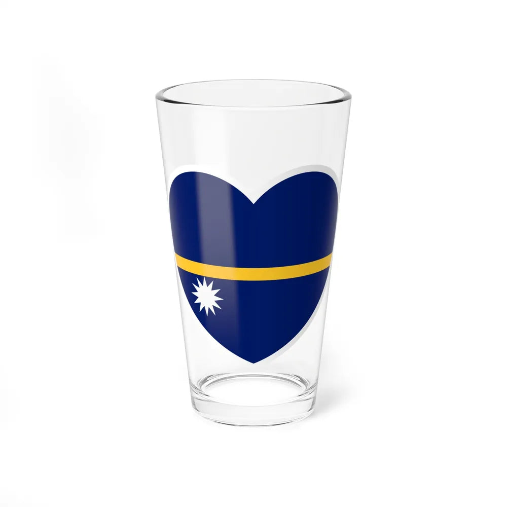 Heart Flag of Nauru - Pint Glass 16oz-16oz-Go Mug Yourself