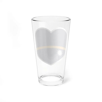 Heart Flag of Nauru - Pint Glass 16oz-Go Mug Yourself